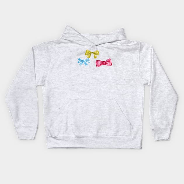 watercolor bow Kids Hoodie by lisenok